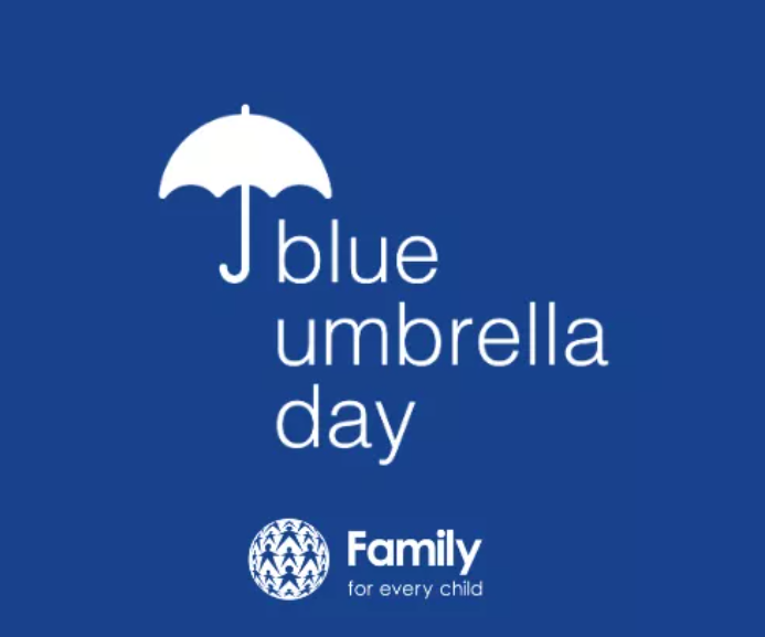 Image 1: Blue Umbrella Day Logo, Family for Every Child