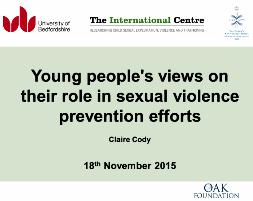 Young people's views on their role in sexual violence prevention efforts