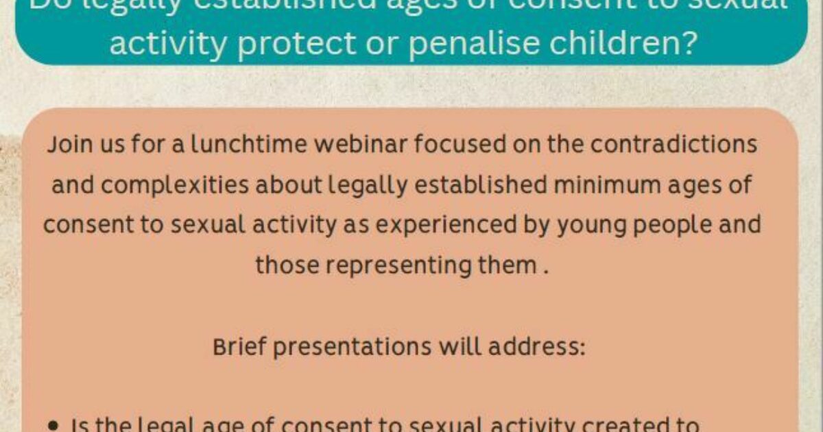 Webinar Do legally established ages of consent to sexual activity
